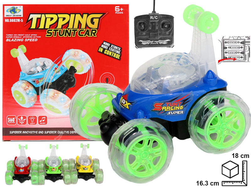 CARRO A CONTROL REMOTO CON BATERIA RECARGABLE A USB DIM:16.3*16.3*17.9CM 16.3*16.3*17.9CM