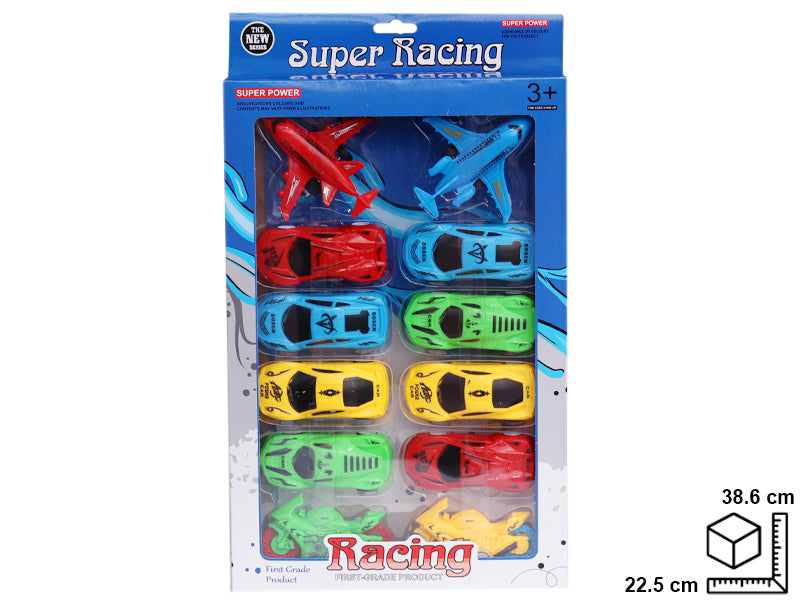 CARRO *12 PCS EN PLASTICO DIM:22.5*4.2*38.6CM 22.5*4.2*38.6CM