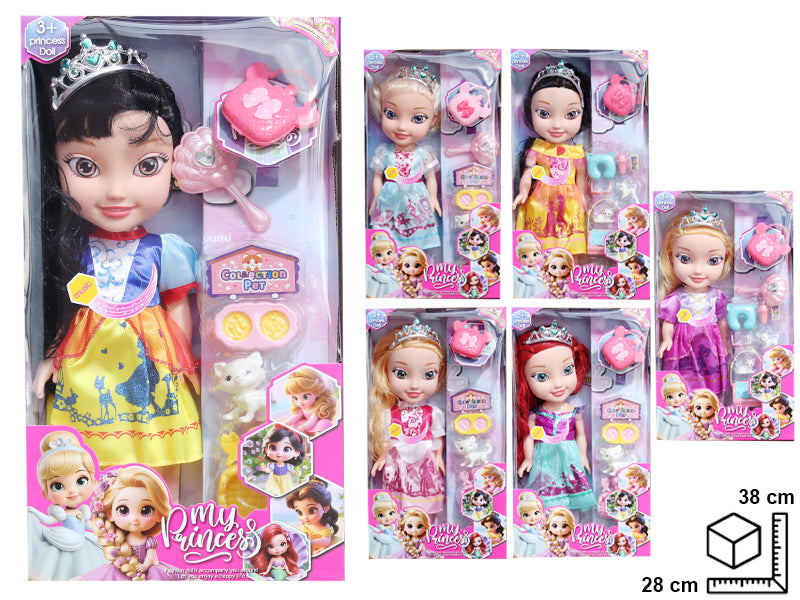 MUÑECA CON ACCESORIOS Y SONIDO EN CAUCHO 21*9*38CM