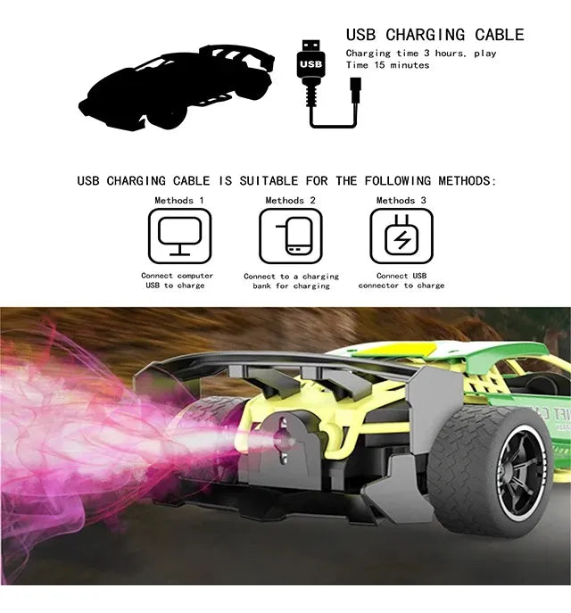 Drift Car de Control Remoto con Humo Escala 1:16