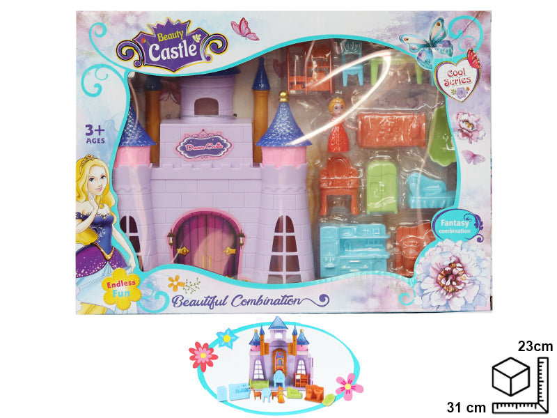 CASTILLO CON ACEESORIOS EN PLASTICO DIM:31*23*5.5CM
