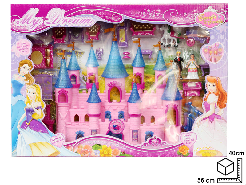 CASTILLO A PILA CON ACEESORIOS EN PLASTICO DIM:56*39.5*9.5CM