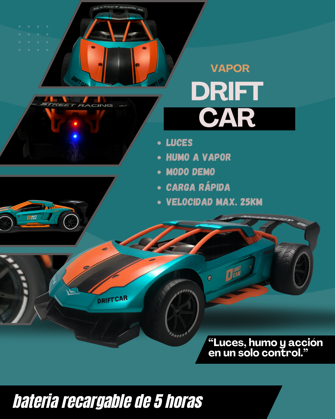 Drift Car de Control Remoto con Humo Escala 1:16