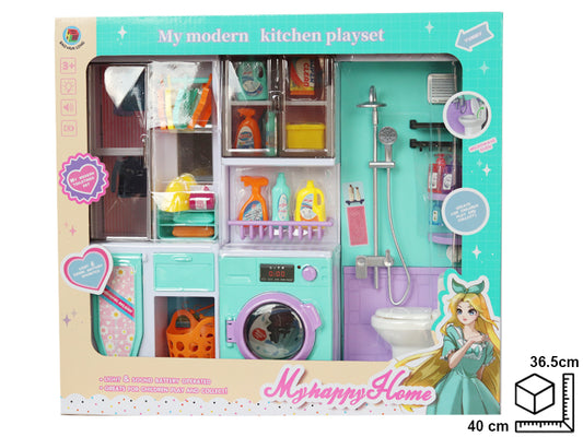 SET BAÑO A PILA EN PLASTICO DIM:40X9.5X36.5CM