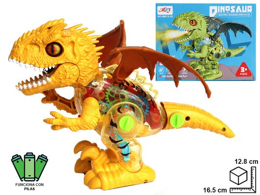DINOSAURIO CON SONIDO Y LUZ A PILA EN PLASTICO DIM:16.5*8.7*12.8CM 16.5*8.7*12.8CM