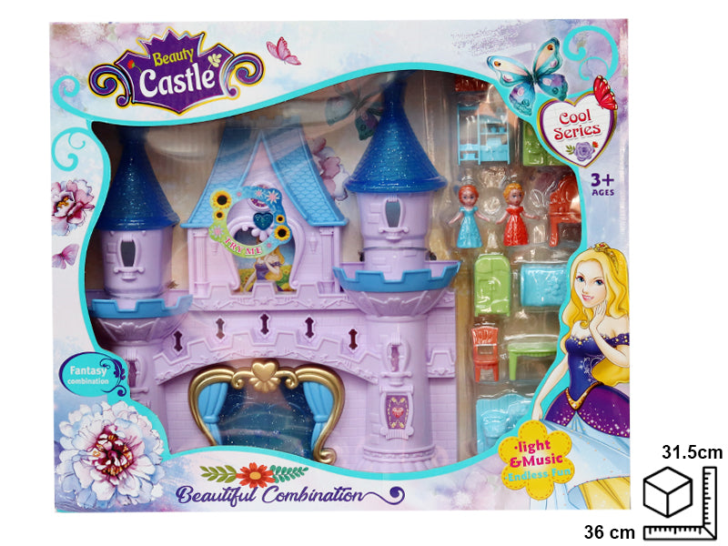 CASTILLO A PILA CON ACEESORIOS EN PLASTICO DIM:36*31.5*7CM