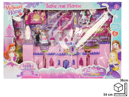 CASTILLO A PILA CON ACEESORIOS EN PLASTICO DIM:54*36*6CM