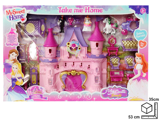 CASTILLO A PILA CON ACEESORIOS EN PLASTICO DIM:53*7*35CM