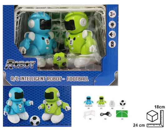 ROBOT FUTBOLISTA *2 CONTROL CON BATERIA RECARGABLE USB DIM:24X18X16.5CM