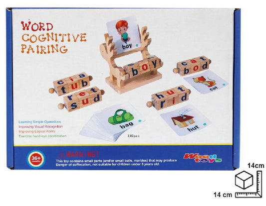 DIDACTICO DE PALABRAS EN MADERA DIM:14X8X14CM